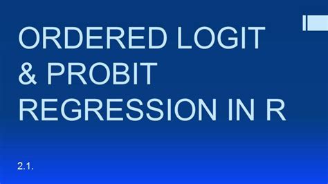 ordered logit in r
